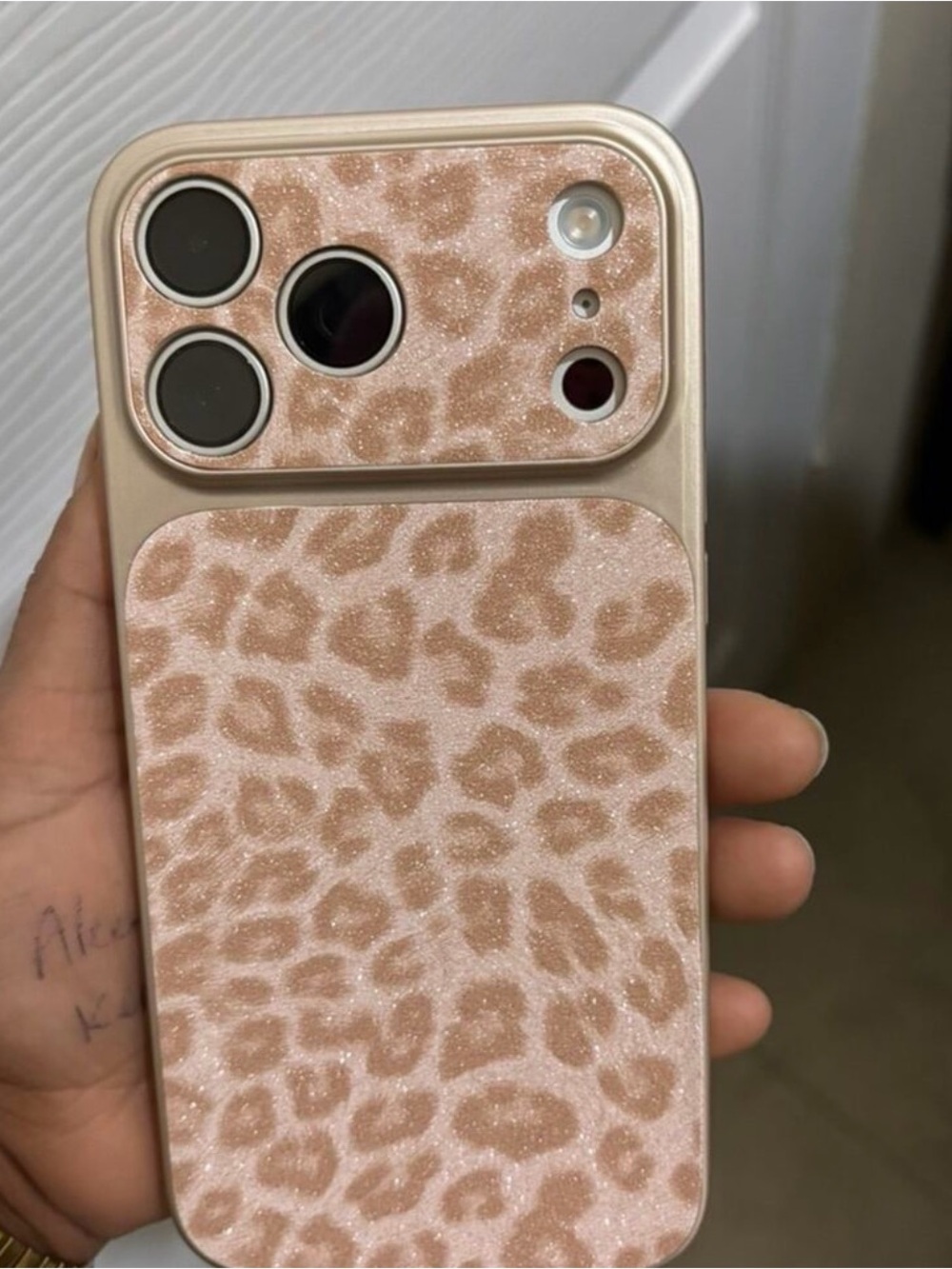 Glitter Leopard Print Pink Phone Case